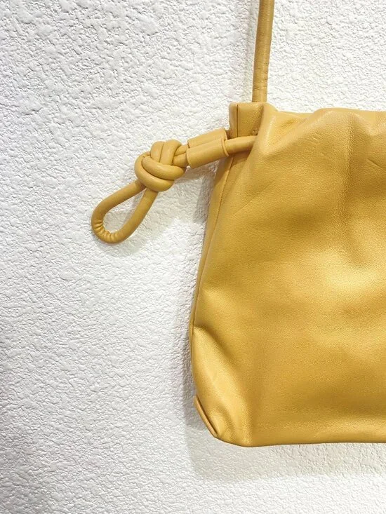 A New Day Mustard Yellow Knotted Pouch Crossbody Bag Mini - Picture 5 of 7